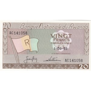 Rwanda 20 Francs 1969