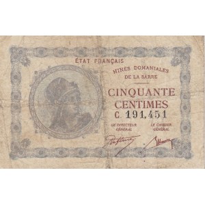 Saar 50 Centimes 1919