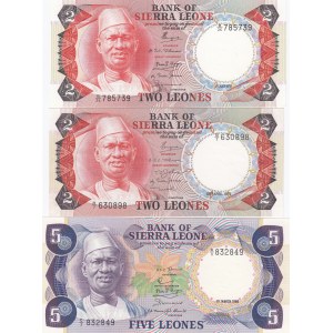 Sierra Leone 2 & 5 Leones 1974-80 (3)