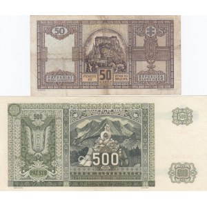 Slovakia 50 Korun 1940 & 500 Korun 1941 specimen