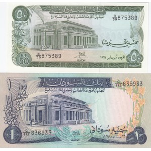 Sudan 50 Piastres 1978 & 1 Pound 1975 (2)