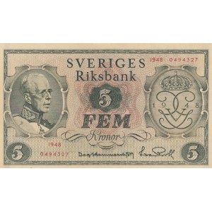 Sweden 5 Kronor 1948