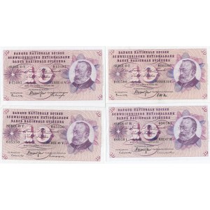 Swirzerland 10 Francs 1963, 1965, 1967, 1970 (4)