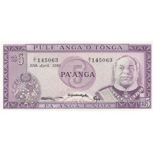 Tonga 5 Pa'anga 1980