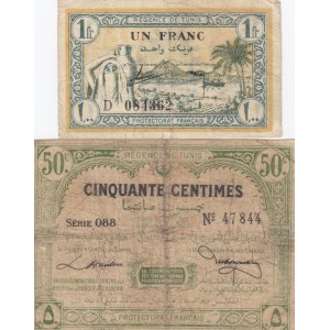 Tunisia 50 Centimes & 1 Franc 1920,43 (2)