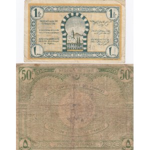 Tunisia 50 Centimes & 1 Franc 1920,43 (2)