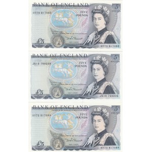Great Britain 5 Pounds 1971-91 (3)