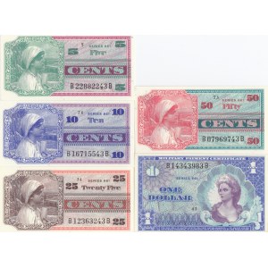 USA 5 Cents-1 Dollar 1968 (5) MPC 661 series