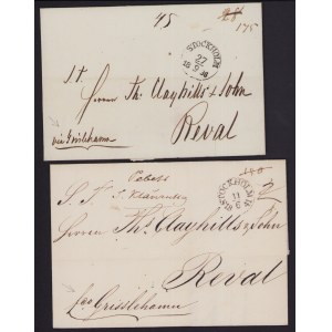Russia, Estonia - Group of prephilately envelopes Stockholm-Reval 1836, 1841 (2)