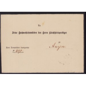 Estonia, Russia Cancelled envelope Võru - Dorpat 1876