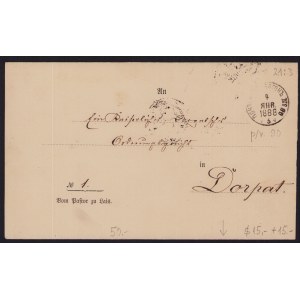 Estonia, Russia Cancelled envelope Dorpat, 1888