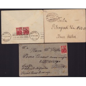 Estonia Group of Envelopes 1921-1927 - Tallinn-Valk & Tallin-Pärnu Postvagun (3)