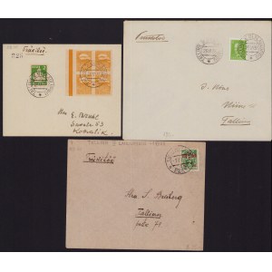 Group of Estonian Cancelled envelopes - Tallinn Üldlaulupidu IX, XI 1928-1938 (3)