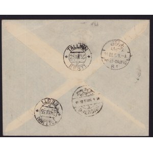 Estonia, Saudi Arabia telegraph envelope Mecque-Tallinn 1935