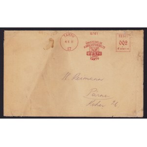 Estonia Tartu - Pärnu envelope 1937