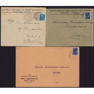 Estonia Group of Envelopes 1938-1941 - Valga-Petseri-Tartu & Virtsu-Rapla Postvagun (3)