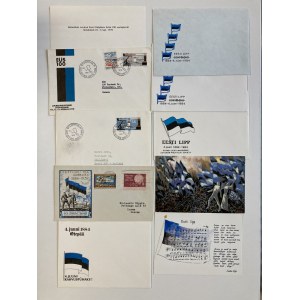 Estonia, USA, Canada, Australia, Sweden ESTIKA - Group of envelopes & postcards - Estonian Flag (10)