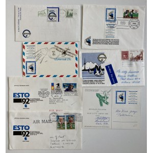 Estonia, Sweden, Canada, USA ESTIKA - Group of envelopes & postcards - ESTO '80, '84, '92 (7)