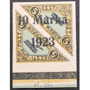 Estonia air mail stamp with 10 Marka 1923 overprint on 5 Marka