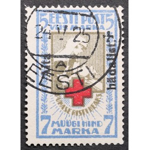 Estonia Red Cross stamped stamp with Aita hädalist overprint 1923