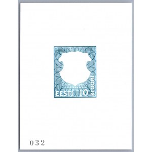 Estonia stamps, 10 krooni, 1990 color PROOF ESSAY SPECIMEN MNH, Vello Kallas, 032