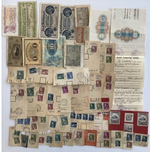 Group of stamps, receipts, means of payment (47)