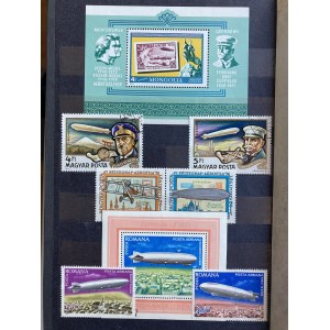 Collection of World Stamps - Zeppelins, Airplanes