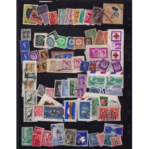 Lot of World Stamps, mostly cancelled: Sweden, Germany, Poland, Canada, Russia USSR, Hungary, Belgium, Romania, Finland
