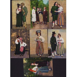 Estonia Group of postcards - Estonian folk clothes - Parikas (7)