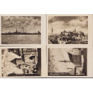 Estonia Group of postcards - Tallinn - Vaade Toompealt, Viruvärav, Vaade merelt, Vana raekoda before 1940 (4)