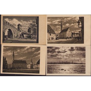 Estonia Group of postcards - Tallinn - Vanaaegne linnamüür, Vana raekoda, Vaade merelt before 1940 (4)