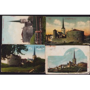 Estonia, Russia Group of postcards - Tallinn, Reval - Paks Margareta, Oleviste kirik, Ranna värav (4)