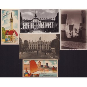 Estonia Group of postcards - Narva - Easter cards, Street from middleages; Narva-Jõesuu Kuursaal before 1940 (5)