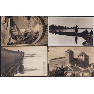 Estonia Group of postcards - Kuressaare Sissekäik lossi hoovi & Loss, Karu järv, Kärdla sadam before 1940 (4)