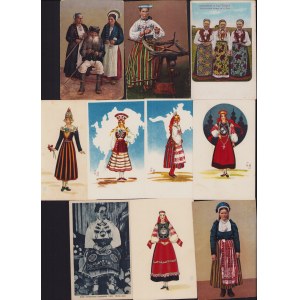 Estonia Group of postcards - Estonian folk clothes (10)