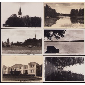 Estonia Group of postcards - Saadjärv Kukulinna, B. de Tolly kalmistu, Laiuse kirik, Palamuse, Karja-Kontrollassistentid