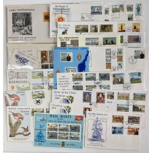 Isle of Man, Bailiwick of Guernsey, Jersey - Group of envelopes, stamps, cards 1979-1980 (41)