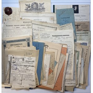 Estonia, Russia, USSR - Group of documents - animal breeding, insurance policy, school, marriage etc