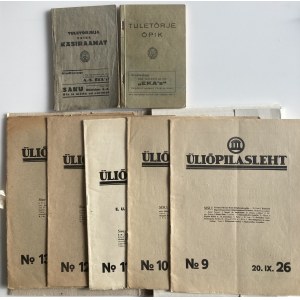 Estonia lot of literature - Üliõpilasleht 1926, 1929 & Tuletõrje õpik 1938, Tuletõrje väike käsiraamat 1936 (14)