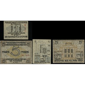 Schlesien, eingestellt: 1 Mark und 5 Mark, 16.03.1921