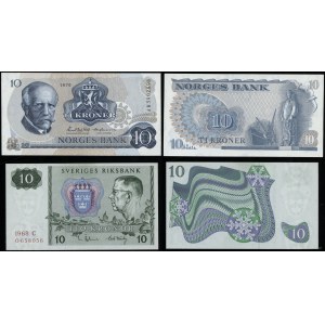 zestaw różnych banknotów, zestaw: 2 x 10 koron