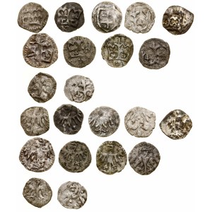 Polska, zestaw 21 denarów jagiellońskich