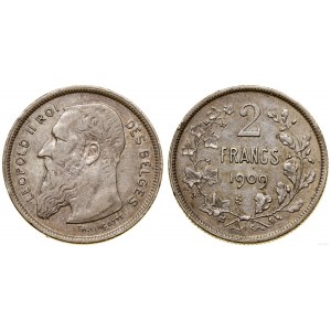 Belgium, 2 francs, 1909