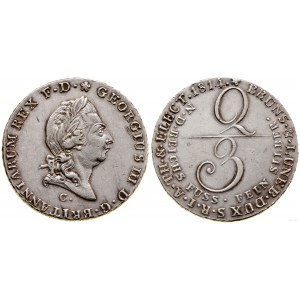 Niemcy, 2/3 talara (gulden), 1814 C, Clausthal