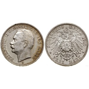 Niemcy, 3 marki, 1915 G, Karlsruhe