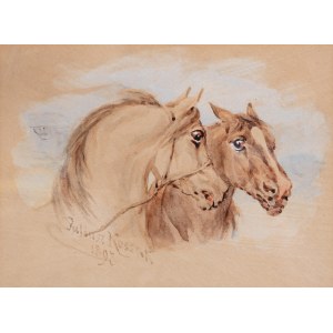 Juliusz Kossak (1824 Nowy Wiśnicz-1899 Kraków), Horse Heads, 1897.