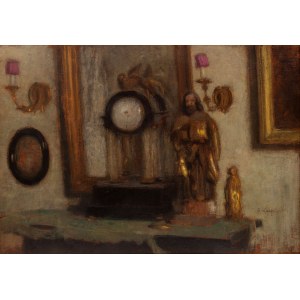 Alfons Karpinski (1875 Rozwadów - 1961 Kraków), Still life with a clock