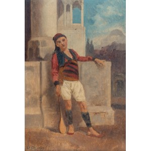 Stanislaw Chlebowski (1835 Pokutyńce in Podolia - 1884 Kowanówko), Boy against a background of architecture, 1884.