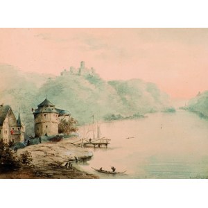François STROOBANT (1819 -1916), Rhine Landscape, 1844.