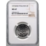 Volksrepublik Polen, 2 Gold 1974, Zweithöchste Note bei NGC